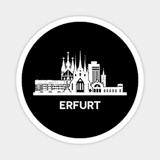 Erfurt Skyline, white Magnet